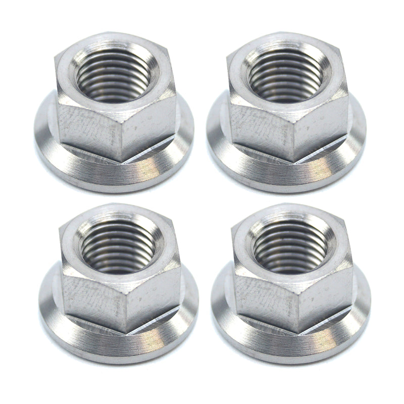 M10 X 1.25 Titanium Flange Nuts (Grade 5) - Lightweight CNC'd Set